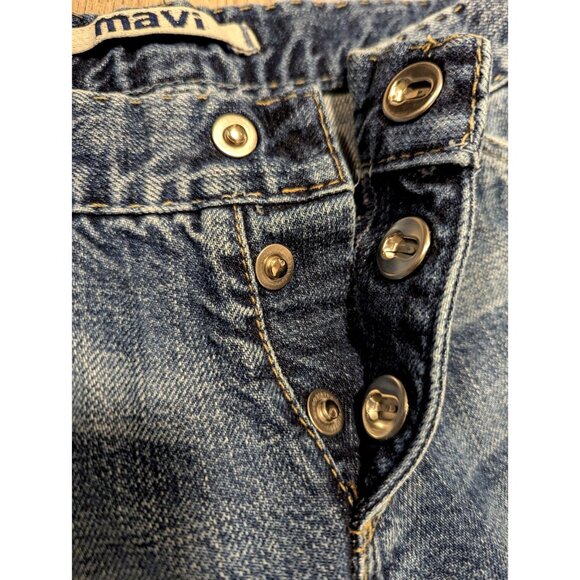 Mavi Short Women's Size 27 Blue Denim Front Snap Low Rise Pant - Picture 4 of 8
